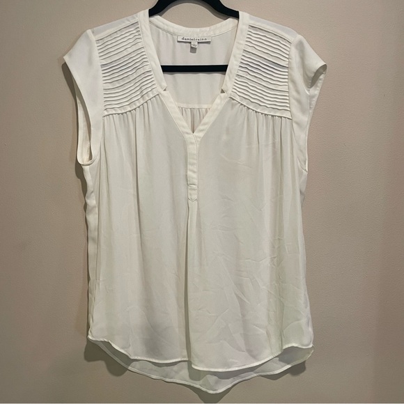 Daniel Rainn classic short sleeve blouse, off white, size Large - Picture 1 of 8